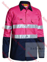 Load image into Gallery viewer, Bisley 2 Tone 3M Taped Hi Vis Cool Lightweight Mens Shirt - Long Sleeve - Solomon Brothers Apparel
