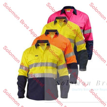 Load image into Gallery viewer, Bisley 2 Tone 3M Taped Hi Vis Cool Lightweight Mens Shirt - Long Sleeve - Solomon Brothers Apparel
