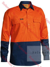 Load image into Gallery viewer, Bisley 2 Tone Closed Front Hi Vis Drill Shirt - Long Sleeve - Solomon Brothers Apparel
