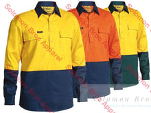 Load image into Gallery viewer, Bisley 2 Tone Closed Front Hi Vis Drill Shirt - Long Sleeve - Solomon Brothers Apparel
