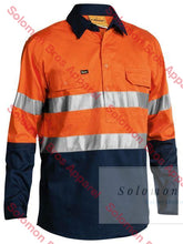 Load image into Gallery viewer, Bisley 2 Tone Hi Vis Cool Lightweight Closed Front Shirt 3M Reflective Tape - Long Sleeve - Solomon Brothers Apparel
