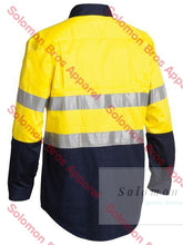 Load image into Gallery viewer, Bisley 2 Tone Hi Vis Cool Lightweight Closed Front Shirt 3M Reflective Tape - Long Sleeve - Solomon Brothers Apparel
