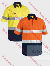 Load image into Gallery viewer, Bisley 2 Tone Hi Vis Cool Lightweight Closed Front Shirt 3M Reflective Tape - Long Sleeve - Solomon Brothers Apparel
