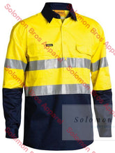 Load image into Gallery viewer, Bisley 2 Tone Hi Vis Cool Lightweight Closed Front Shirt 3M Reflective Tape - Long Sleeve - Solomon Brothers Apparel
