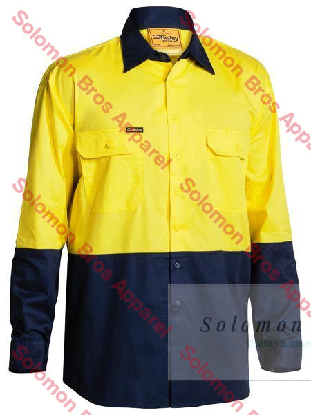 Bisley  2 Tone Hi Vis Cool Lightweight Drill Shirt - Long Sleeve - Solomon Brothers Apparel
