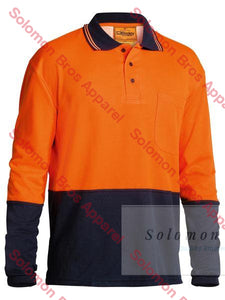 Bisley  2 Tone Hi Vis Polo Shirt - Long Sleeve - Solomon Brothers Apparel