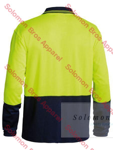Bisley  2 Tone Hi Vis Polo Shirt - Long Sleeve - Solomon Brothers Apparel
