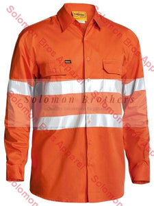 Bisley Cool Lightweight Gusset Cuff Hi Vis Mens Shirt with 3M Reflective Tape - Long Sleeve - Solomon Brothers Apparel