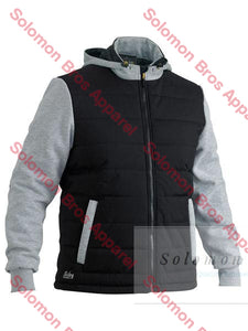 Bisley Flex & Move Contrast Puffer Fleece Hooded Jacket - Solomon Brothers Apparel