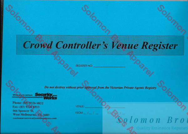 Crowd Control Register - Solomon Brothers Apparel