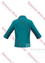 Load image into Gallery viewer, Haven Ladies 3/4 Sleeve Blouse Teal - Solomon Brothers Apparel
