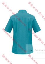 Load image into Gallery viewer, Haven Ladies Short Sleeve Overblouse Teal - Solomon Brothers Apparel
