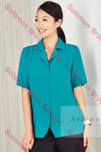 Load image into Gallery viewer, Haven Ladies Short Sleeve Overblouse Teal - Solomon Brothers Apparel
