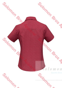 Haven Ladies Short Sleeve Print Blouse Cherry - Solomon Brothers Apparel