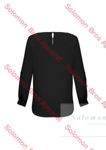 Megan Ladies Boatneck Long Sleeve Blouse - Solomon Brothers Apparel