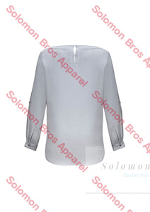 Megan Ladies Boatneck Long Sleeve Blouse - Solomon Brothers Apparel