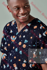 Mens Printed Scrub Top - Solomon Brothers Apparel