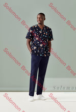 Load image into Gallery viewer, Mens Printed Scrub Top - Solomon Brothers Apparel
