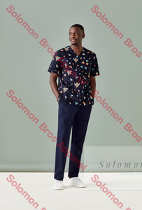 Mens Printed Scrub Top - Solomon Brothers Apparel