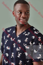 Load image into Gallery viewer, Mens Printed Scrub Top - Solomon Brothers Apparel
