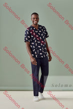Load image into Gallery viewer, Mens Printed Scrub Top - Solomon Brothers Apparel

