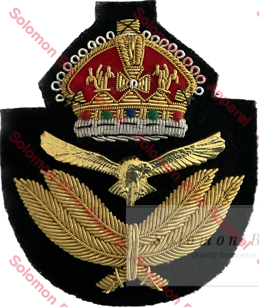 R.a.a.f. Officers Cap Badge Kings Crown Bullion