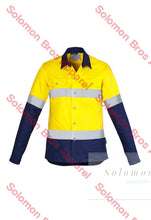 Load image into Gallery viewer, Womens Hi Vis Spliced Industrial L/S Hoop Taped Shirt - Solomon Brothers Apparel
