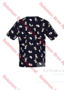 Womens Printed Scrub Top - Solomon Brothers Apparel