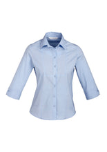 Load image into Gallery viewer, Aspect Ladies 3/4 Sleeve Blouse Blue Stripe - Solomon Brothers Apparel
