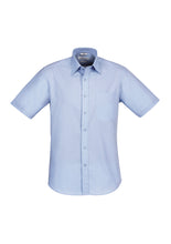 Load image into Gallery viewer, Aspect Mens Short Sleeve Shirt Blue Stripe - Solomon Brothers Apparel
