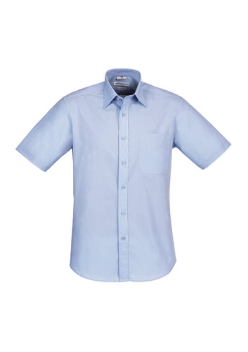 Aspect Mens Short Sleeve Shirt Blue Stripe - Solomon Brothers Apparel