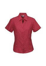 Load image into Gallery viewer, Haven Ladies Short Sleeve Print Blouse Cherry - Solomon Brothers Apparel
