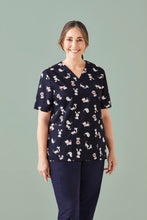 Load image into Gallery viewer, Womens Printed Scrub Top - Solomon Brothers Apparel
