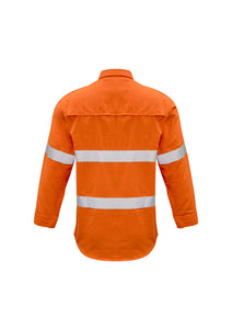 Mens Hi Vis Closed Front Hoop Taped Red Flame Metatech Shirt - Solomon Brothers Apparel