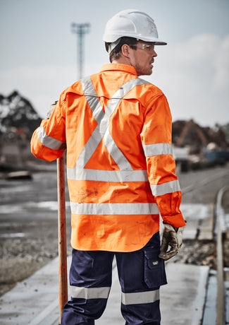 Mens Hi Vis X Back Taped Shirt - Solomon Brothers Apparel