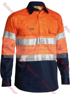 Bisley 2 Tone Closed Front Hi Vis Drill Shirt 3M Reflective Tape - Long Sleeve - Solomon Brothers Apparel