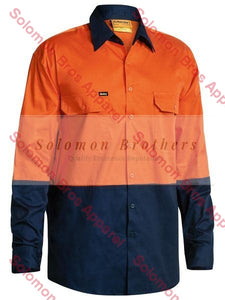 Bisley  2 Tone Hi Vis Cool Lightweight Drill Shirt - Long Sleeve - Solomon Brothers Apparel