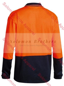 Bisley  2 Tone Hi Vis Polo Shirt - Long Sleeve - Solomon Brothers Apparel