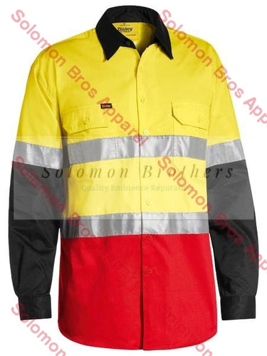 Bisley  3 Tone 3M Taped Hi Vis Cool Light Weight Long Sleeve Shirt - Solomon Brothers Apparel