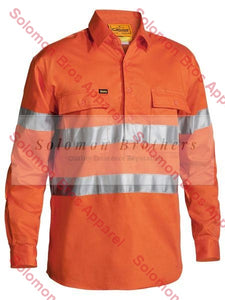 Bisley 3M Taped Closed Front Cotton Drill Shirt L/S - Solomon Brothers Apparel