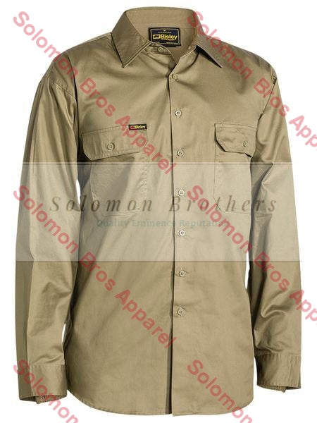 Bisley Cool Lightweight Cotton Drill Shirt L/S - Solomon Brothers Apparel