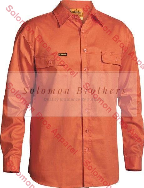 Bisley Cotton Drill Shirt L/S - Solomon Brothers Apparel