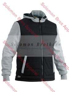 Bisley Flex & Move Contrast Puffer Fleece Hooded Jacket - Solomon Brothers Apparel