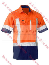 Load image into Gallery viewer, Bisley Flex &amp; Move Two tone Hi Vis Stretch Utility Shirt - Short Sleeve - Solomon Brothers Apparel
