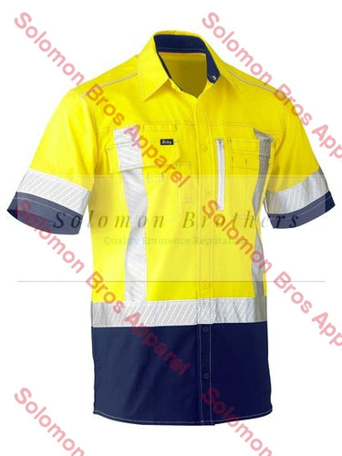 Bisley Flex & Move Two tone Hi Vis Stretch Utility Shirt - Short Sleeve - Solomon Brothers Apparel