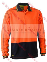 Load image into Gallery viewer, Bisley Two Tone Hi Vis Polyester Mesh Long Sleeve Polo Shirt - Solomon Brothers Apparel
