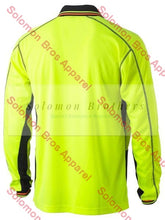 Load image into Gallery viewer, Bisley Two Tone Hi Vis Polyester Mesh Long Sleeve Polo Shirt - Solomon Brothers Apparel
