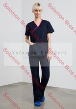 Load image into Gallery viewer, Contrast Ladies Scrub Top - Solomon Brothers Apparel
