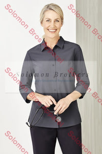 Easy Stretch Ladies 3/4 Sleeve Blouse Plain - Solomon Brothers Apparel
