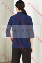 Load image into Gallery viewer, Easy Stretch Ladies 3/4 Sleeve Blouse Plain - Solomon Brothers Apparel
